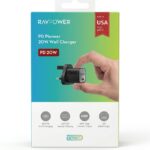 راس شاحن جداري سريع راف باور بمدخل تايب سي، 20 واط - اسود