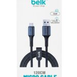 كابل شحن Belk USB A إلى Micro بقوة 10 وات مع سرعة نقل بيانات 480 ميجابت في الثانية