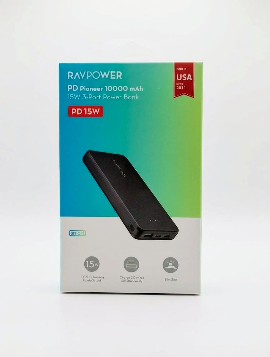 dfe36b39-c630-47e6-b449-1195fa84c982 شاحن متنقل RAVPower Pioneer بسعة 10000 مللي أمبير PD 15W - الصورة 1